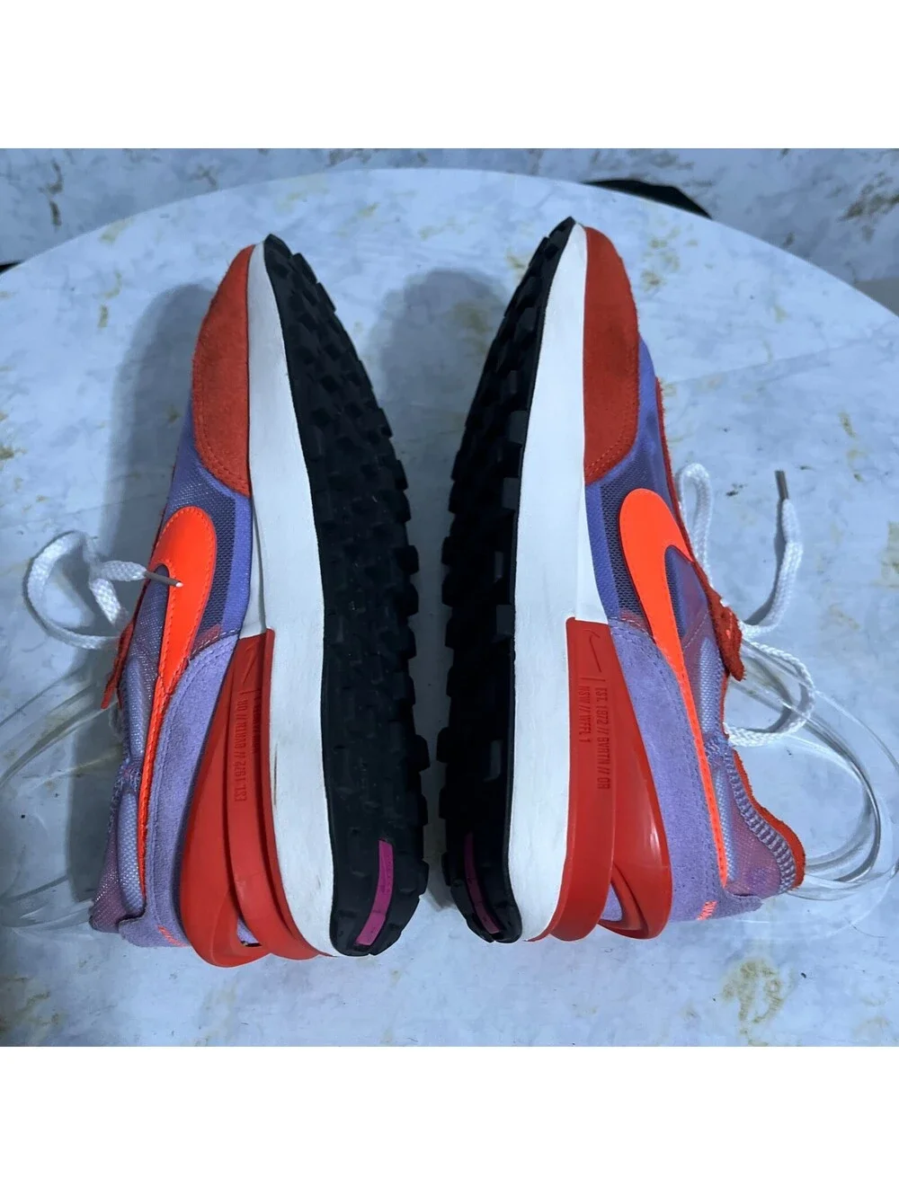 Nike Waffle One Womens Sz 8.5 Running Shoes Red Purple Athletic Trainer Sneakers